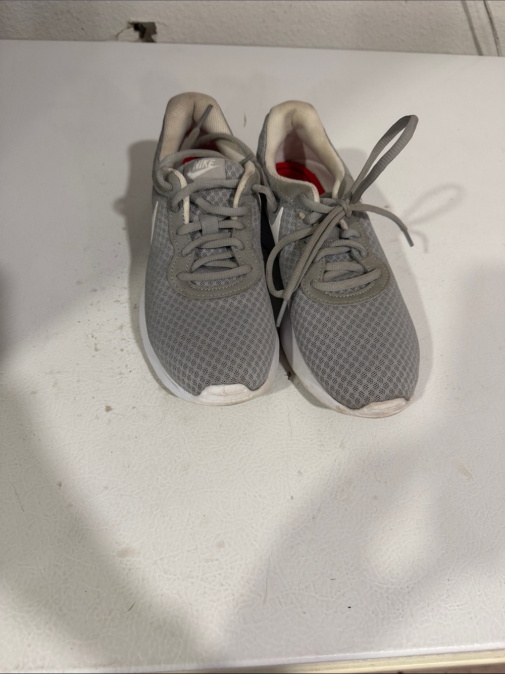 Nike Light Gray Mesh Athletic Sneakers with White Soles